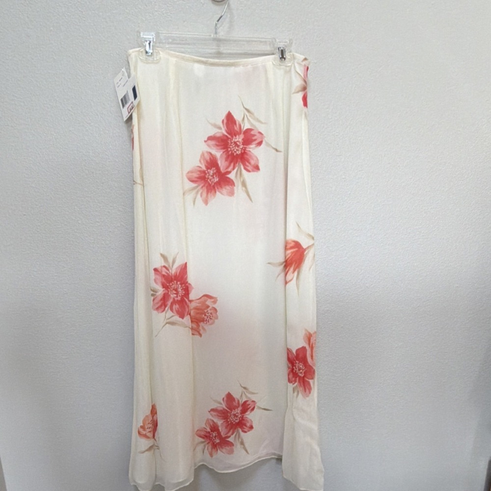 Liz Claiborne Floral Chiffon Flare Skirt. Cottage Core. Romantic. Y2K - Picture 3 of 5